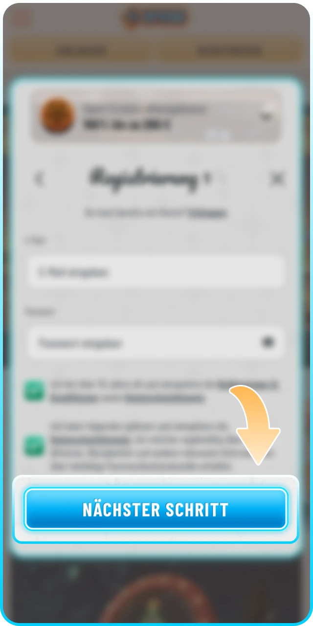 Schließen Sie Ihre Anmeldung in der Wyns App erfolgreich ab.