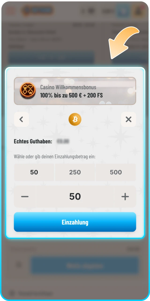 Tätigen Sie eine Einzahlung bei Wyns und aktivieren Sie Ihren Bonus.