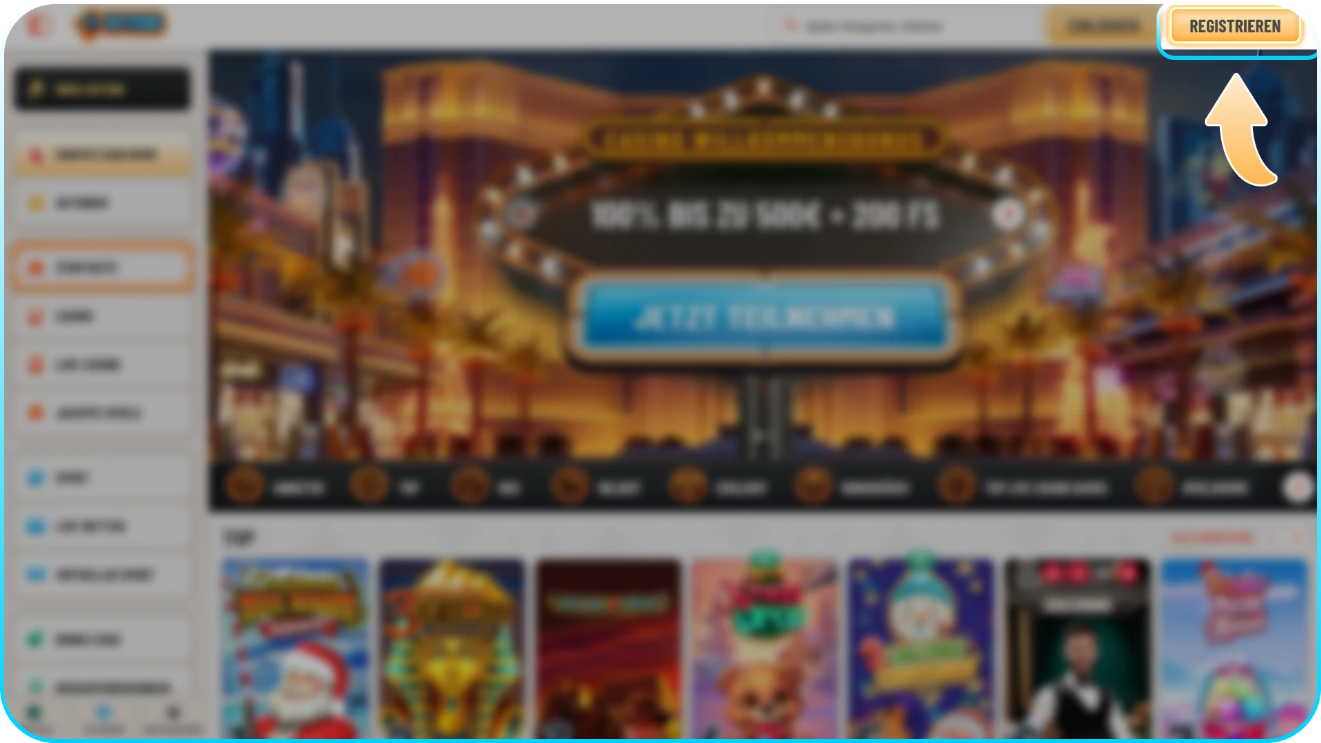 Öffnen Sie das Anmeldeformular bei Wyns und starten Sie Ihre Registrierung.