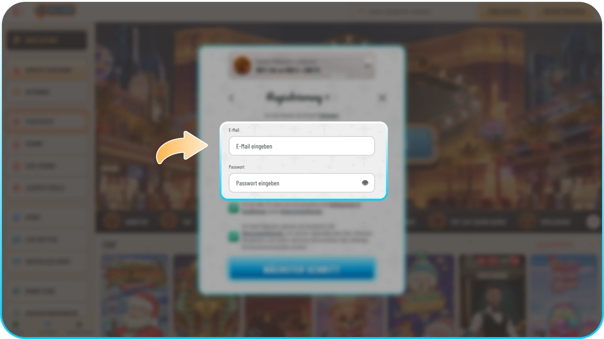 Geben Sie Ihre persönlichen Daten bei Wyns ein und erstellen ein Konto.