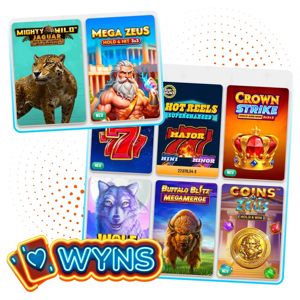 Wähle dein Jackpot-Spiel im Wyns Online-Casino.