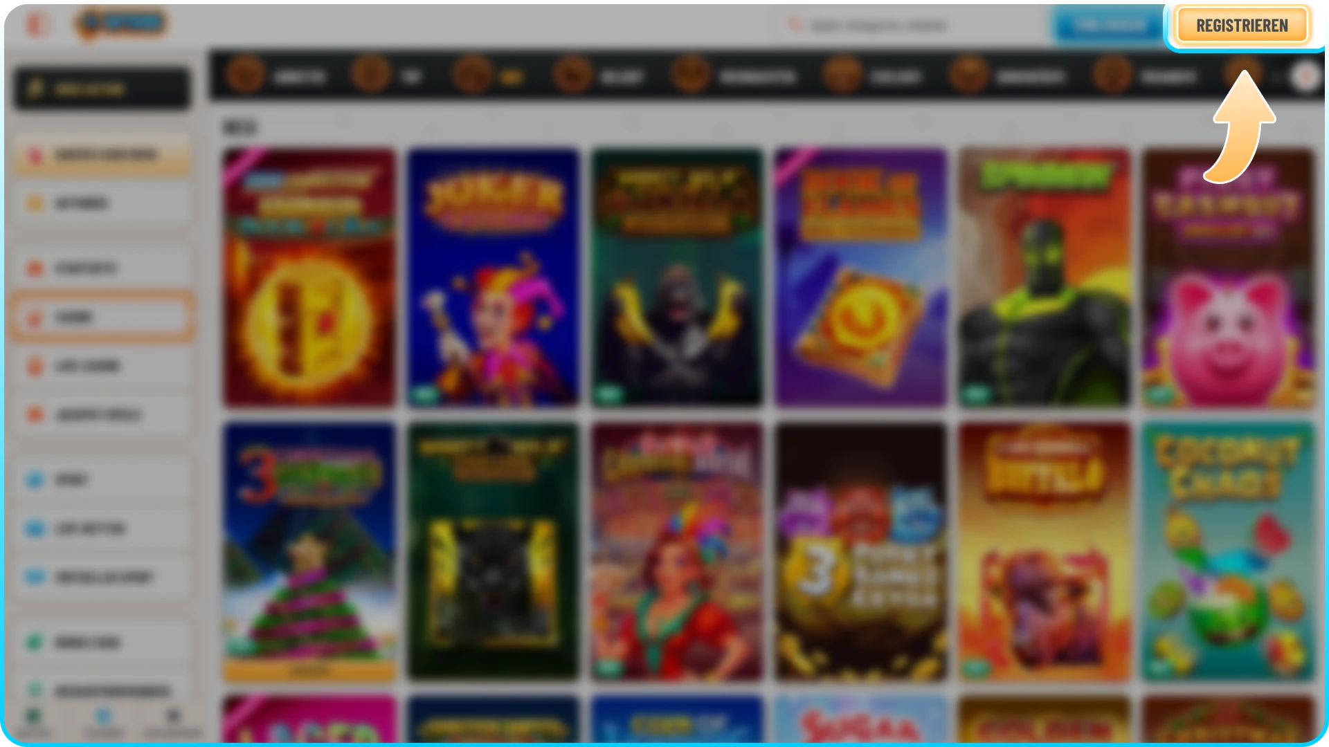 Starten Sie Ihre Registrierung bei Wyns für den Zugang zum Live Casino.