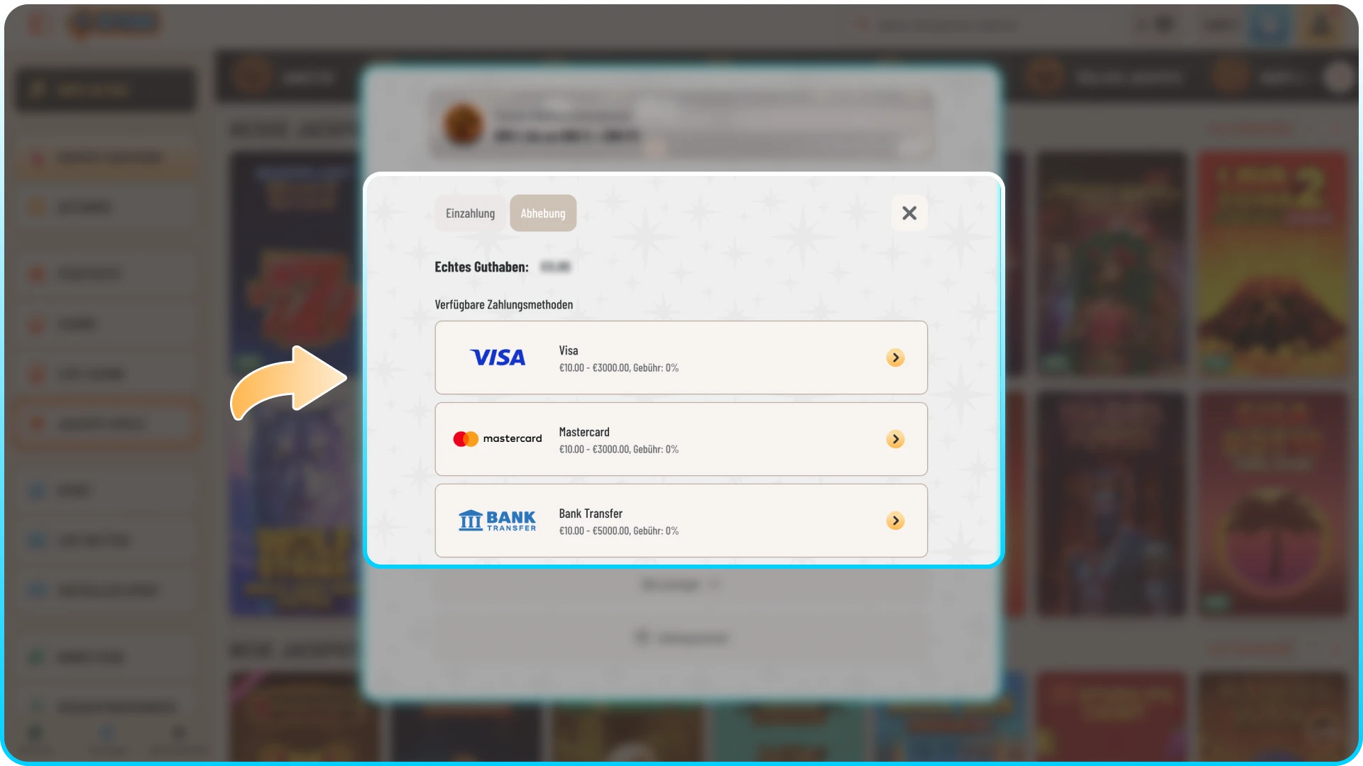 Lassen Sie sich Ihre Gewinne bei Wyns nach dem Slot-Spiel auszahlen.